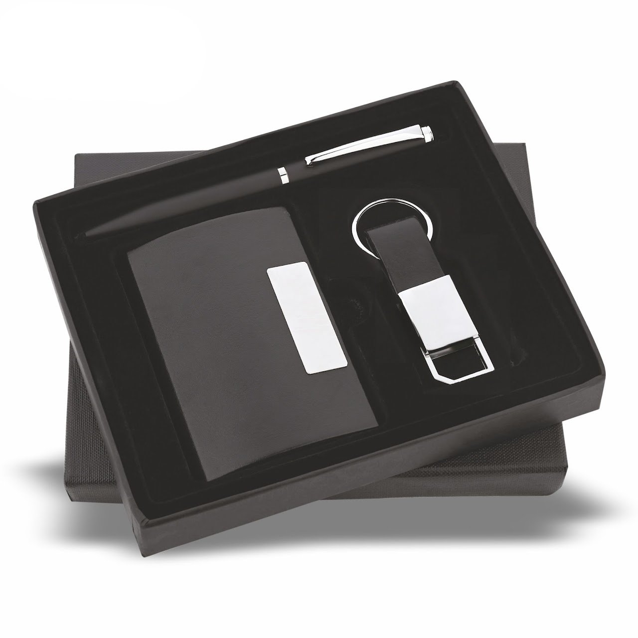 Pen, Keychain and Cardholder Grey Color