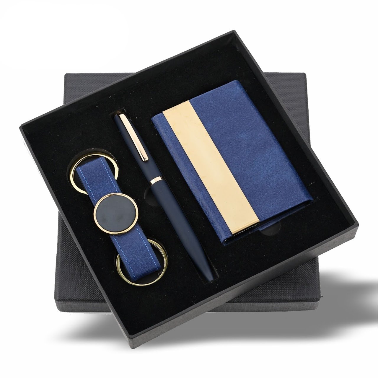 Pen, Keychain and Cardholder Blue Color