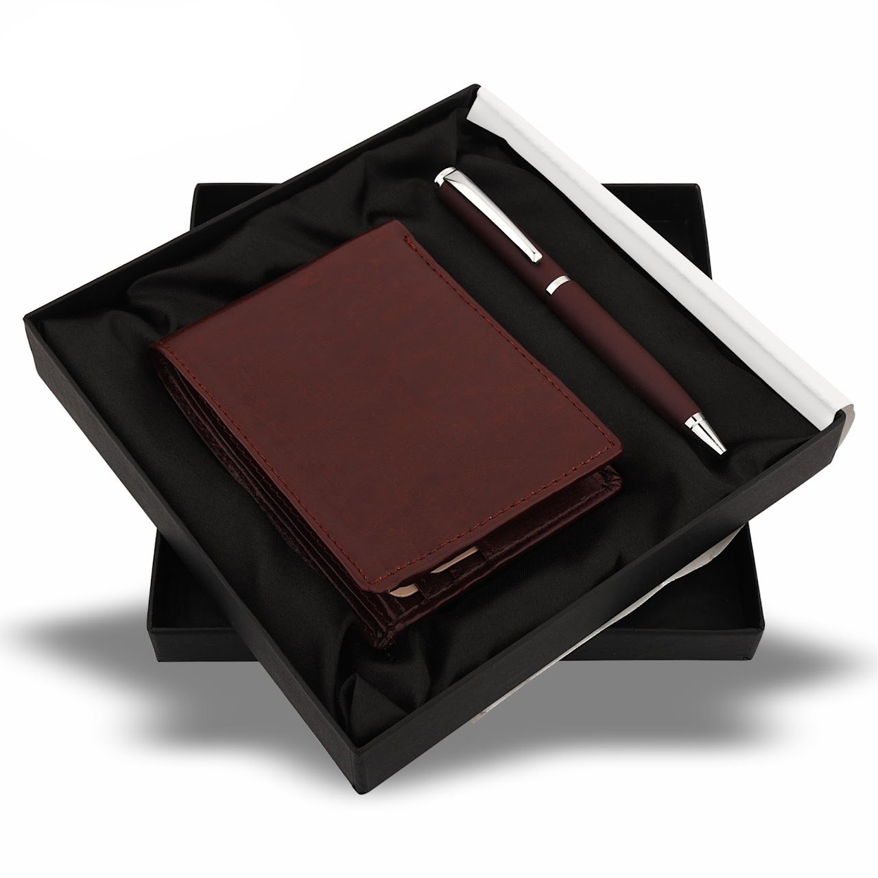 Morodo Pen and Wallet Dark Red Color