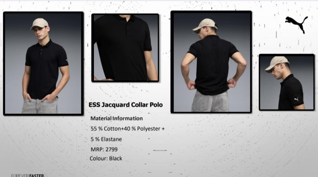 PUMA ESS Jacquard Collar Polo  Black