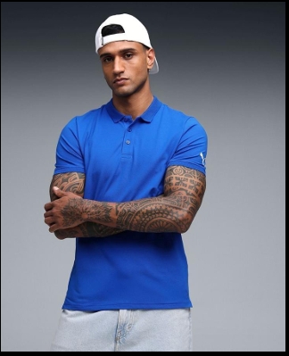 PUMA ESS Jacquard Collar Polo Royal Blue