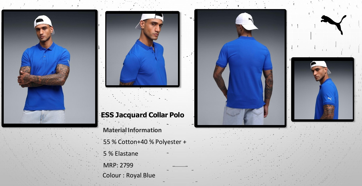 PUMA ESS Jacquard Collar Polo Royal Blue