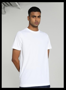 Men’s Essential Tee Round Neck (Peacoat/White/Black)