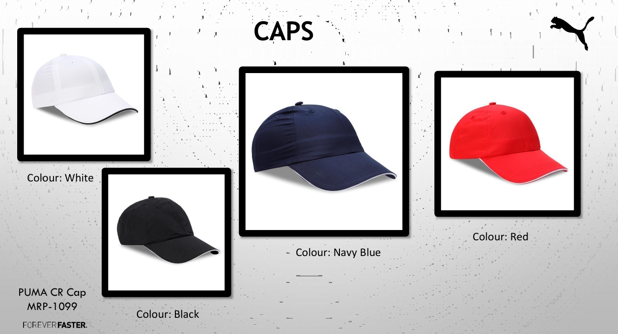 PUMA CAPS (White/Black/Navy Blue/Red)