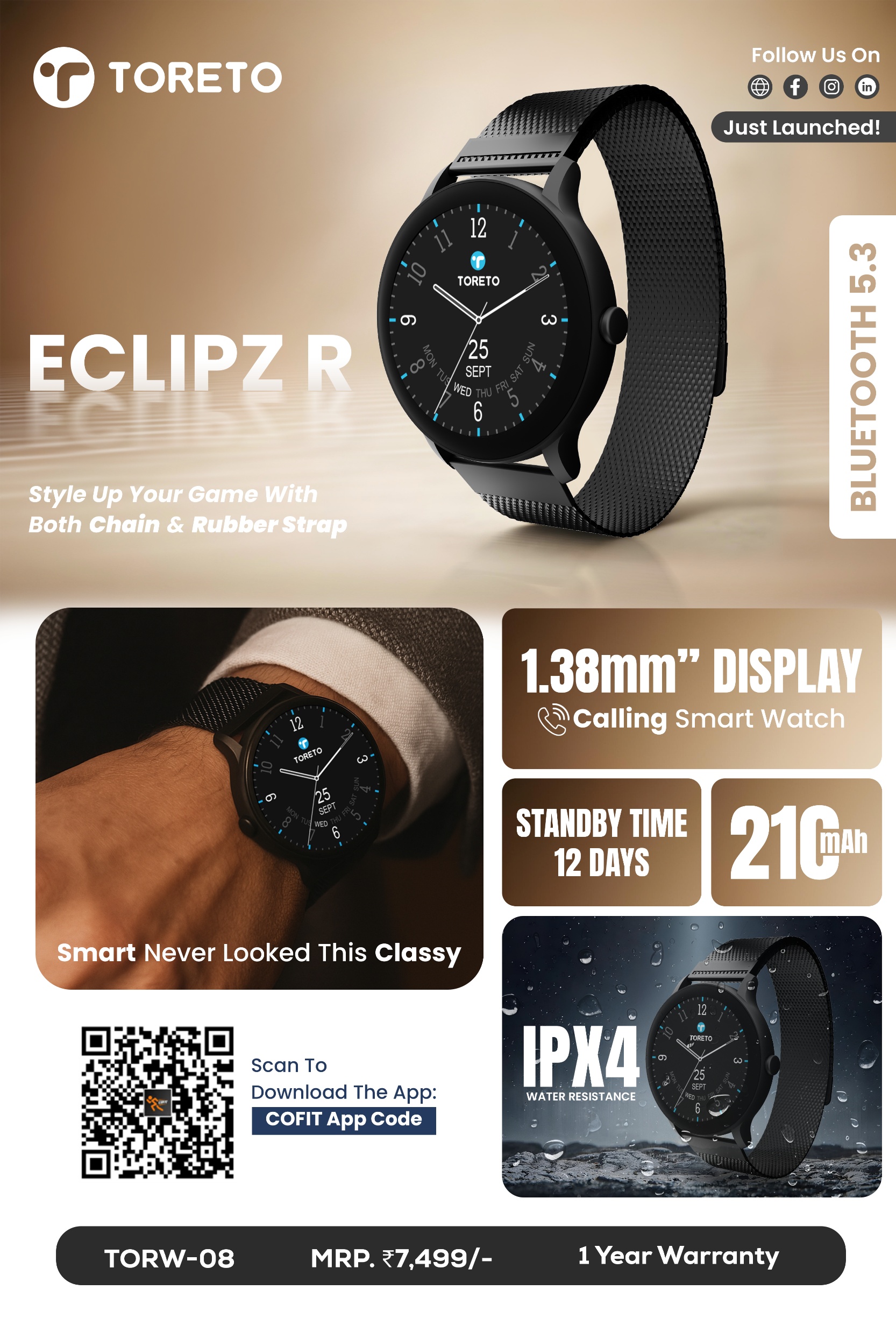 Toreto Premium Sports Watch ECLIPZ R