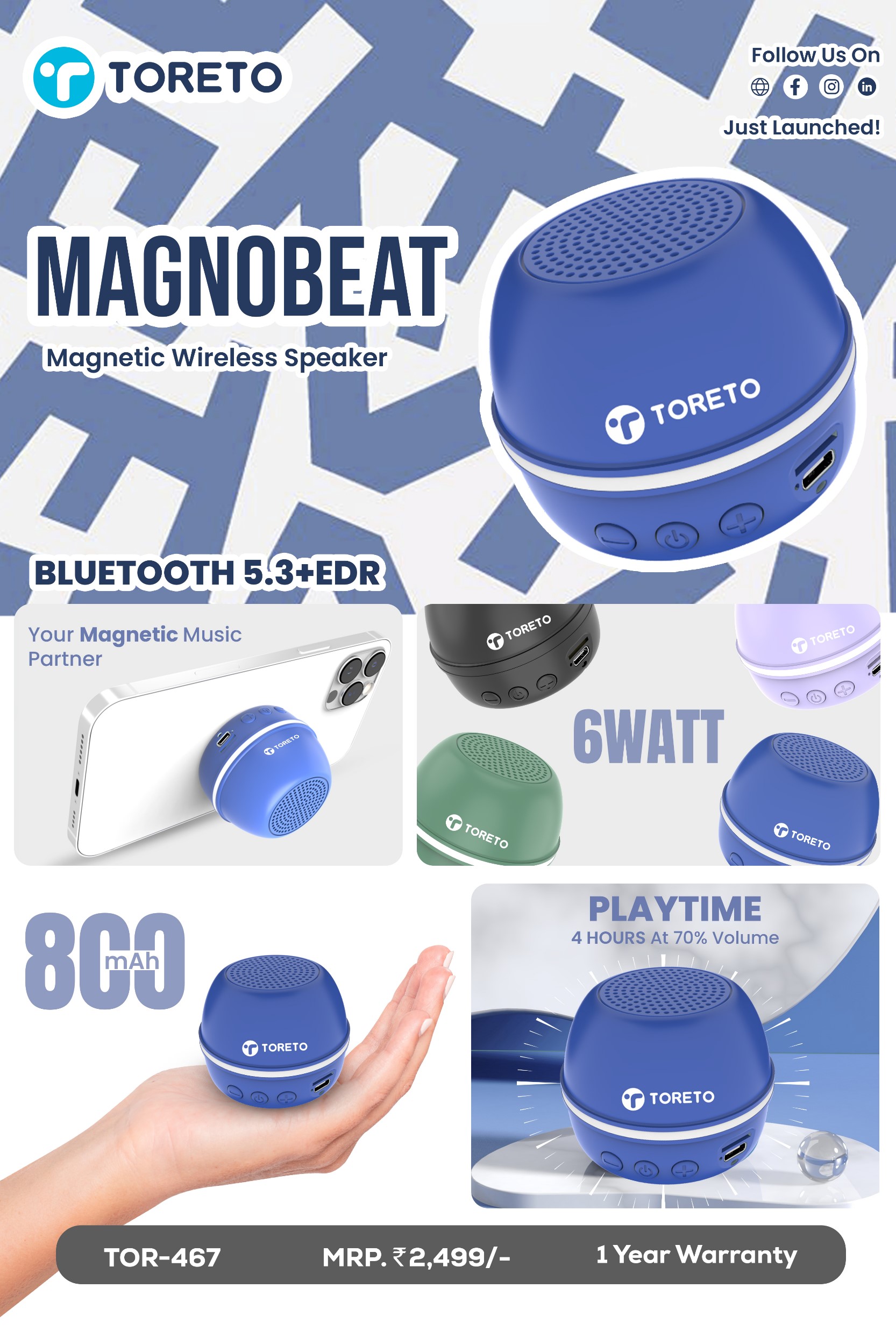 Toreto MAGNOBEAT Wireless Speaker