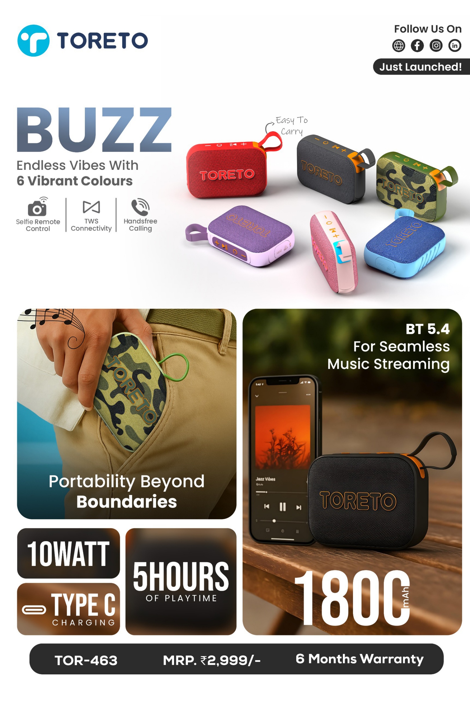 Toreto Buzz Wireless Speaker