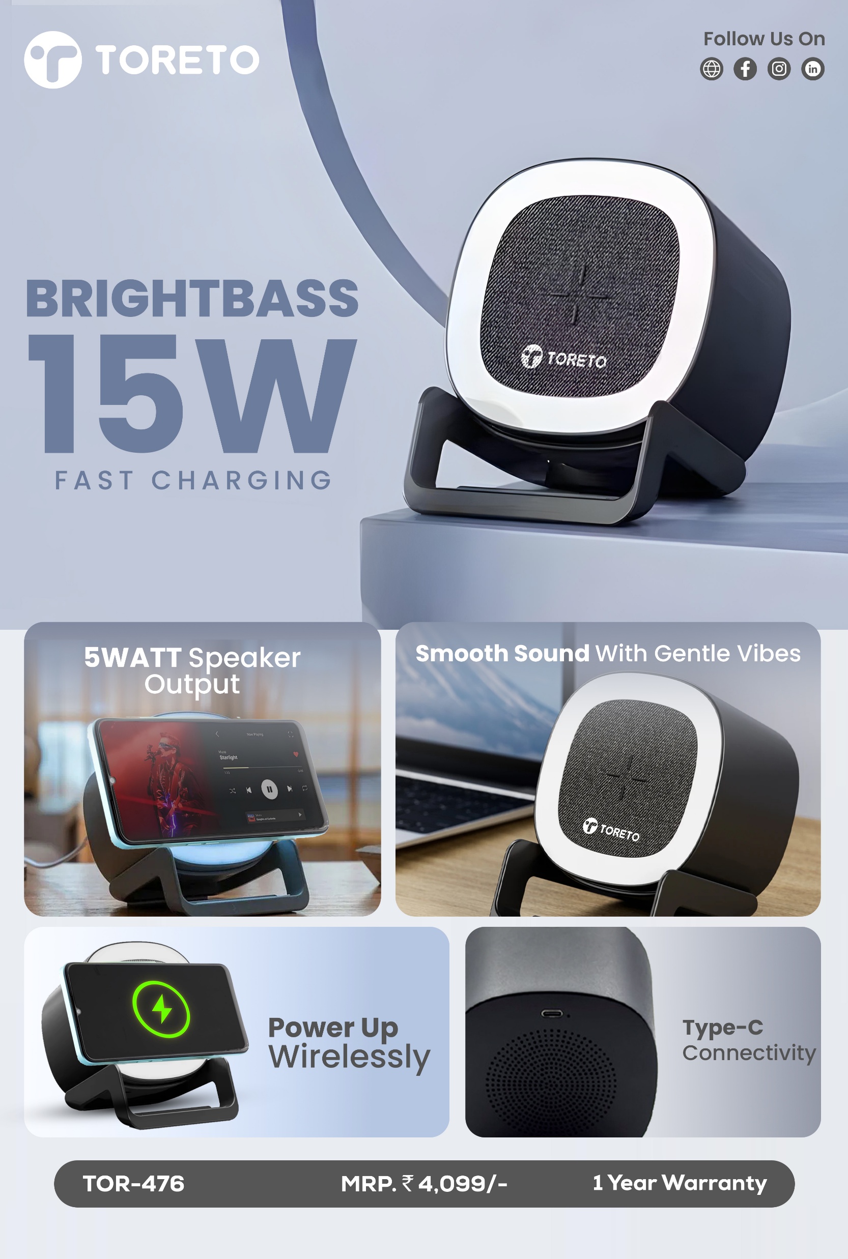 Toreto Brightbass Wireless Speaker