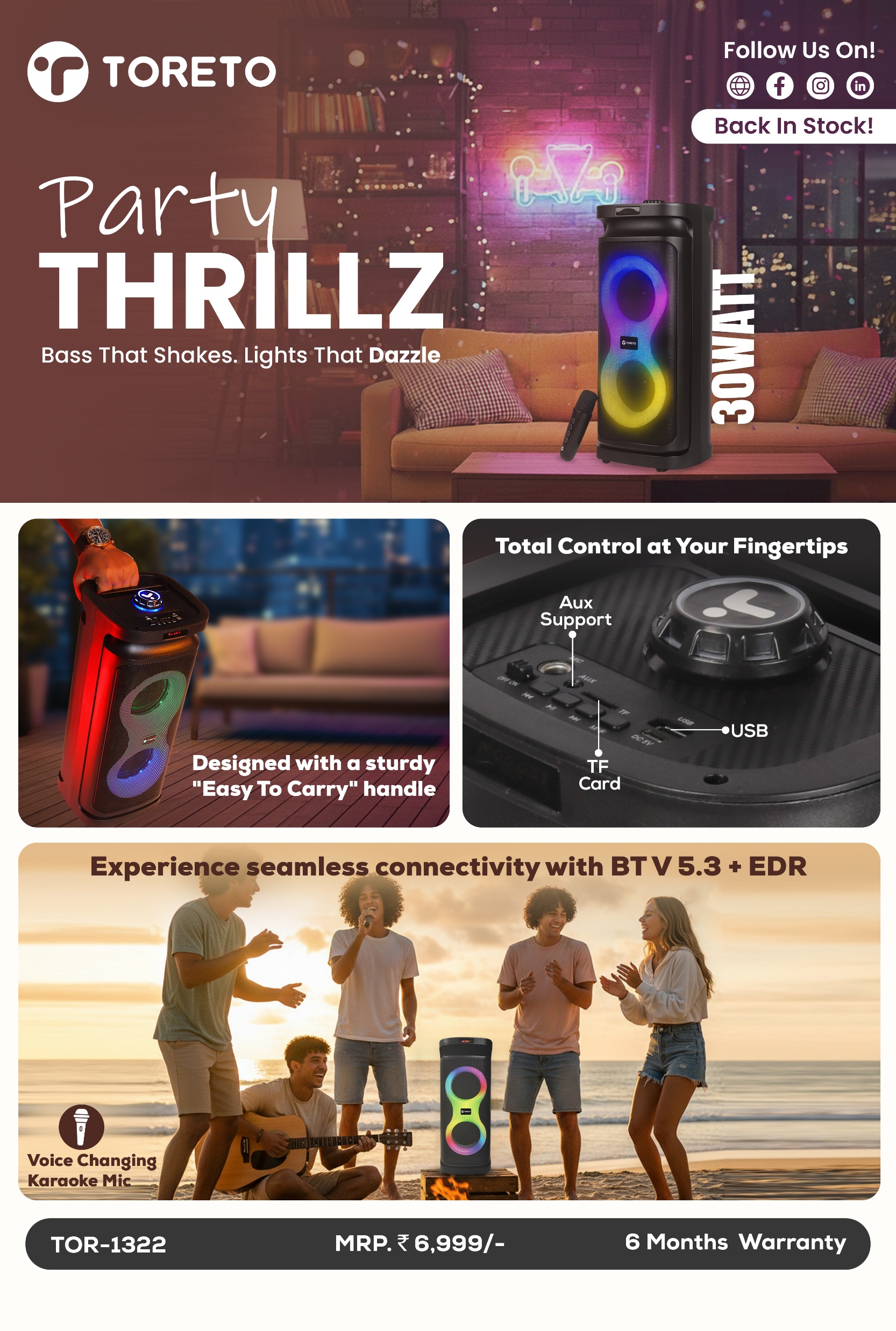 Toreto PARTY THRILLZ Wireless Speaker