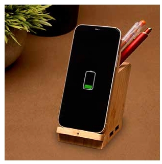 Maple 15W Wireless charger & USB Hub with Pen Stan