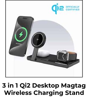 3 in 1 Qi2 Desktop Magtag Wireless Charging Stand