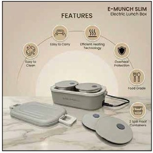 E-munch Slim Electric Lunch Box (2 Food-grade containers)