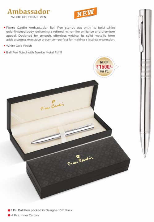 Ambassador White Gold Ball Pen
