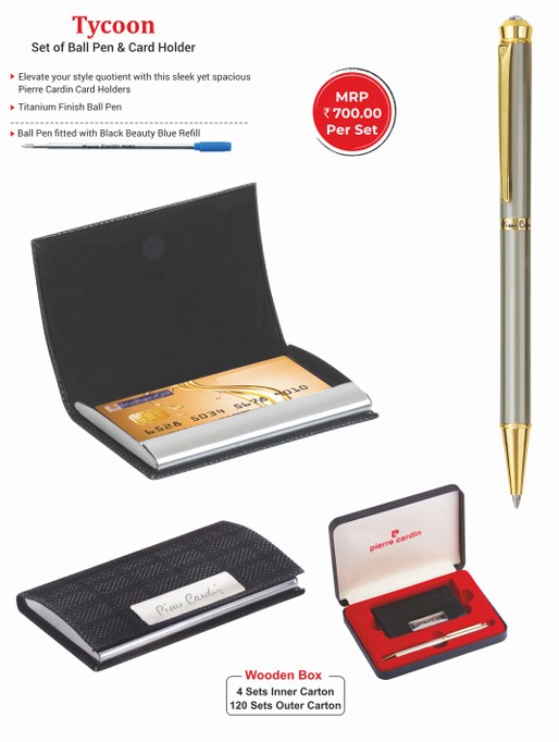 Tycoon Set of  Ball Pen & Card Holder
