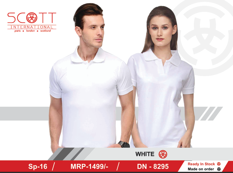 SCOTT INTERNATIONAL WHITE COLOUR T-SHIRT