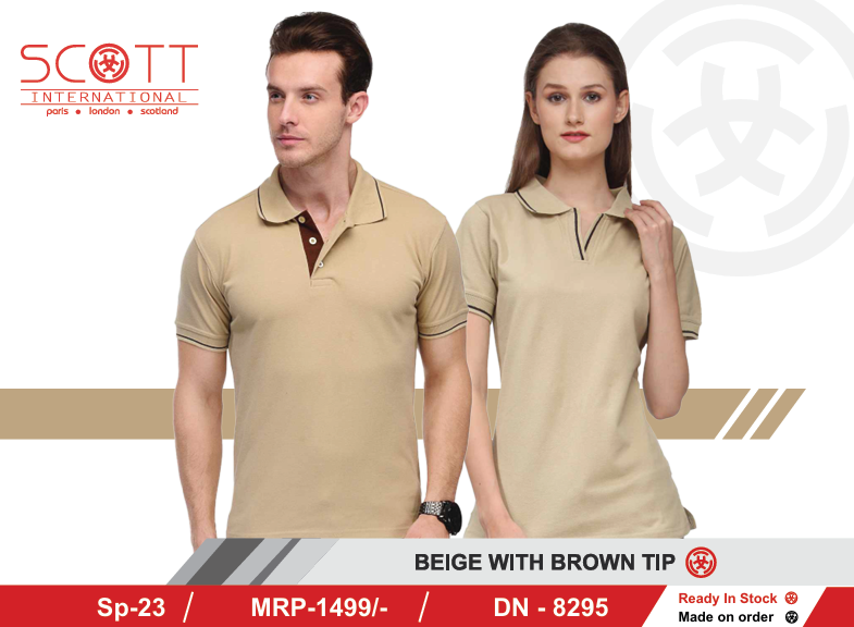 Model – SCOTT INTERNATIONAL GREY MELANGE WITH BLACK TIP COLOUR T-SHIRT