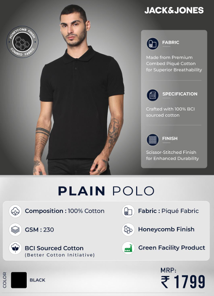 JACK & JONES PLAIN POLO T-SHIRT