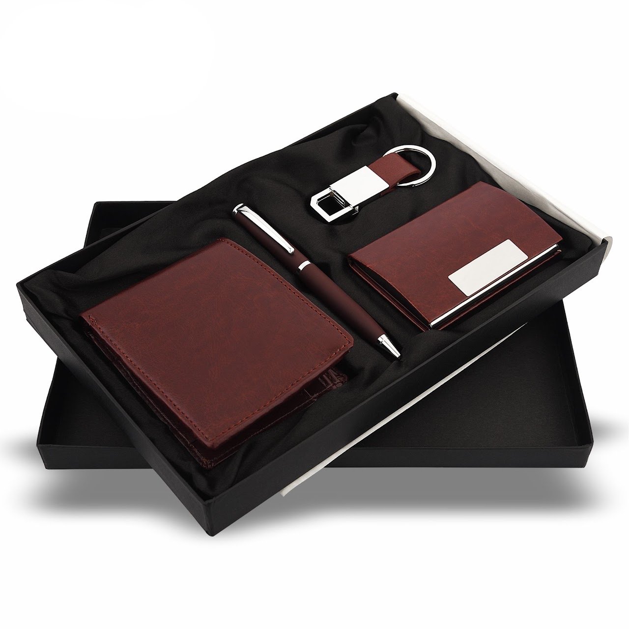 Estilo Brown Wallet, Keychain, Pen and Cardholder 