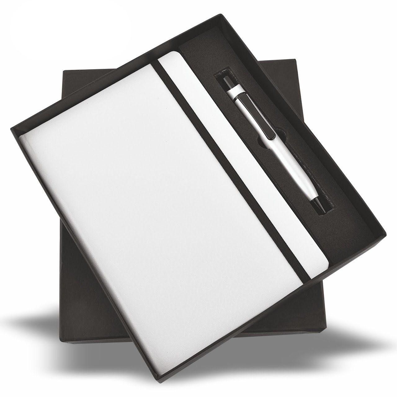 White Elastic Pen and Diary