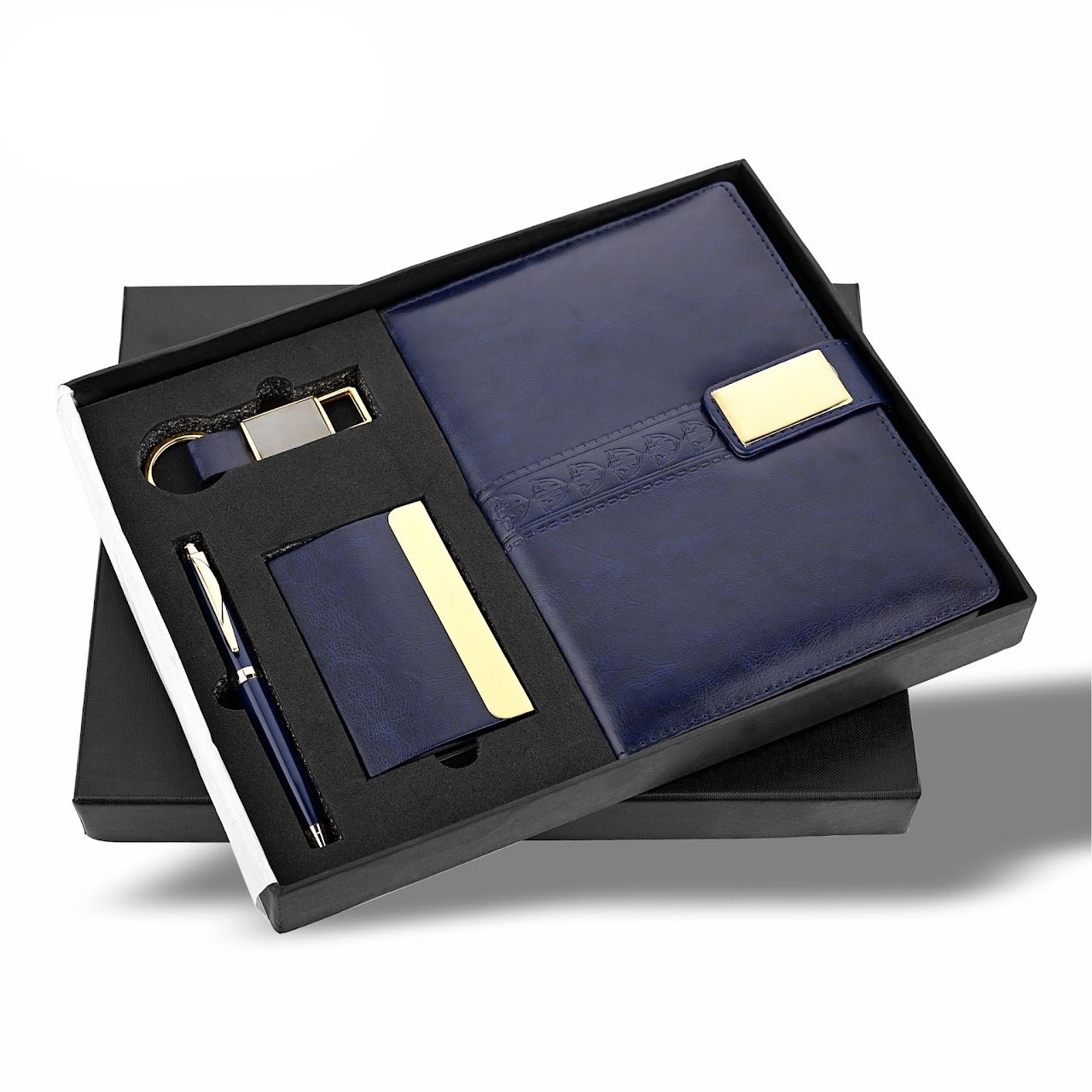 Blue Saffire 4 in 1 Pen, Diary, Cardholder, and Keychain