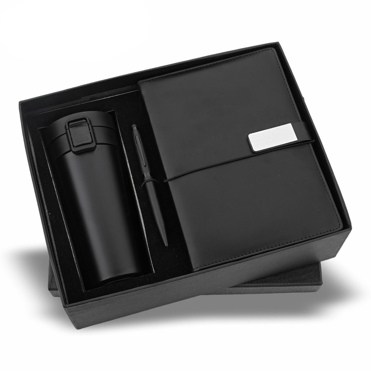 Diary, Pen, Flask, Set Black
