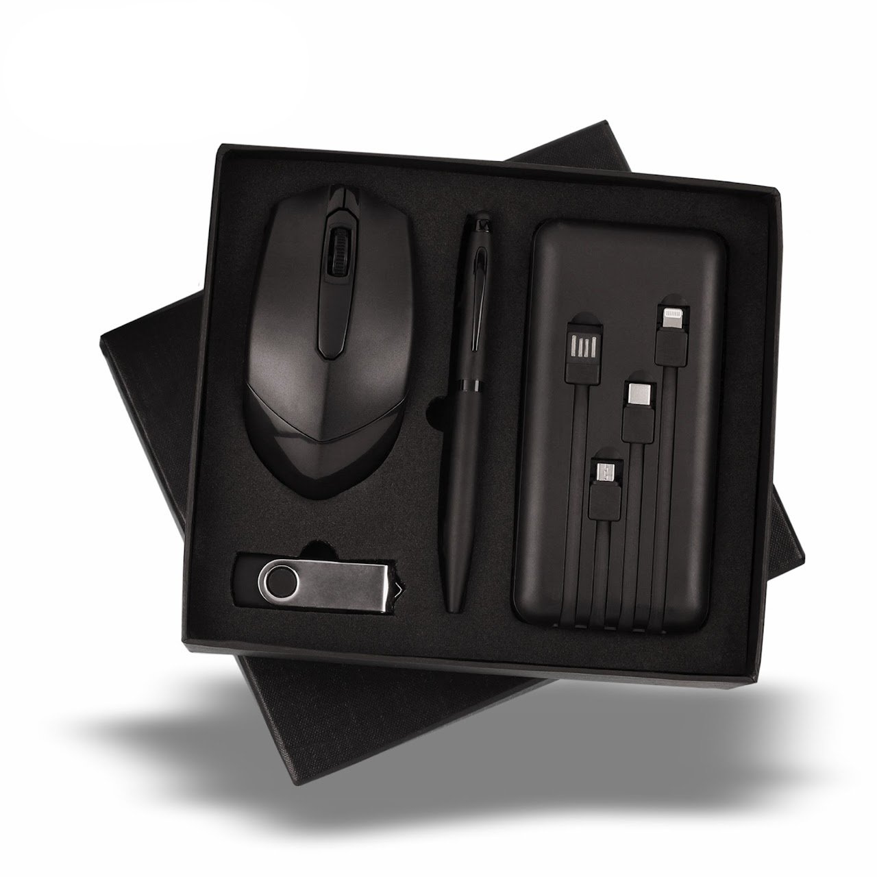 Powerbank Combo Set 10,000 mAh Powerbank, 32 Gb Pendrive, Wireless Mouse and stylus Ball Pen