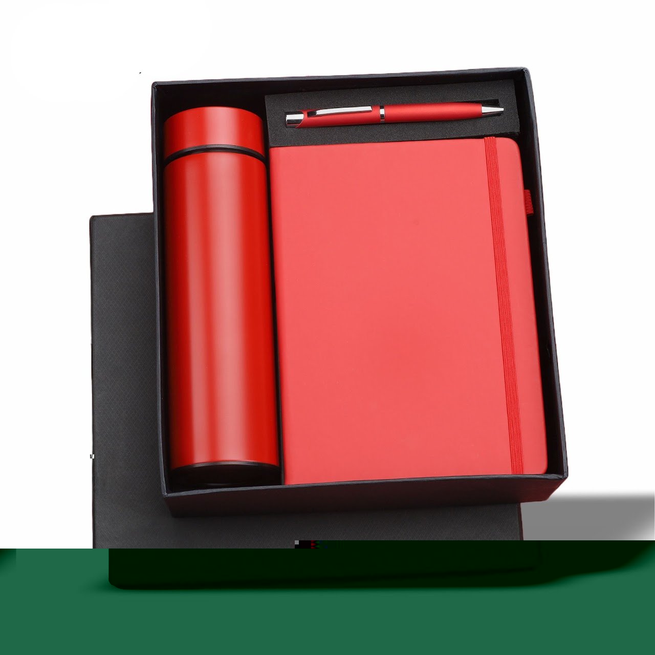 Bottle 3 in 1 Red Diary, Pen Temperature Bottle