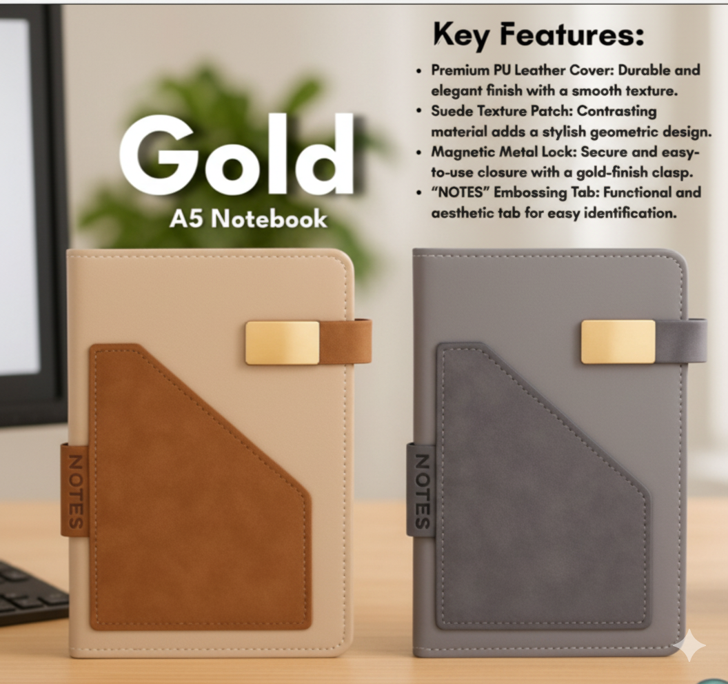 GOLD A5 NOTEBOOK