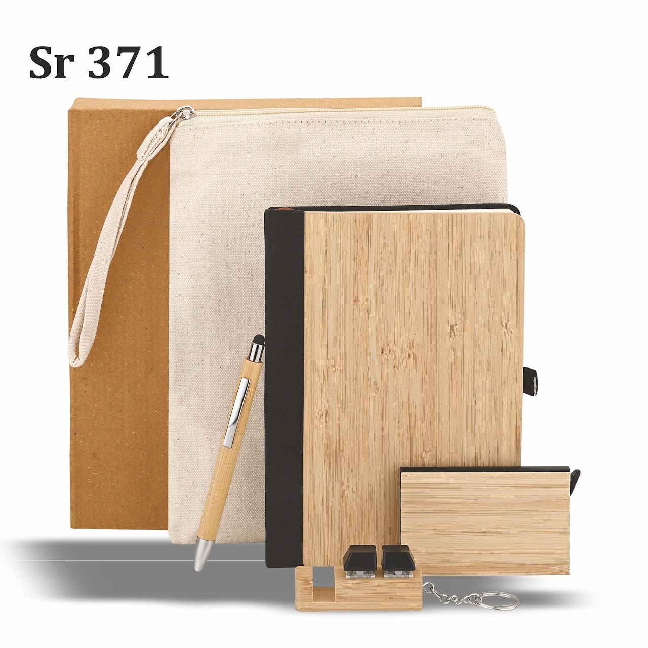 BAMBOO ESSENTIALS A 5 NOTEBOOK + PEN + CARDHOLDER + FIDGET CHAIN WITH MOBILE HOLDER 