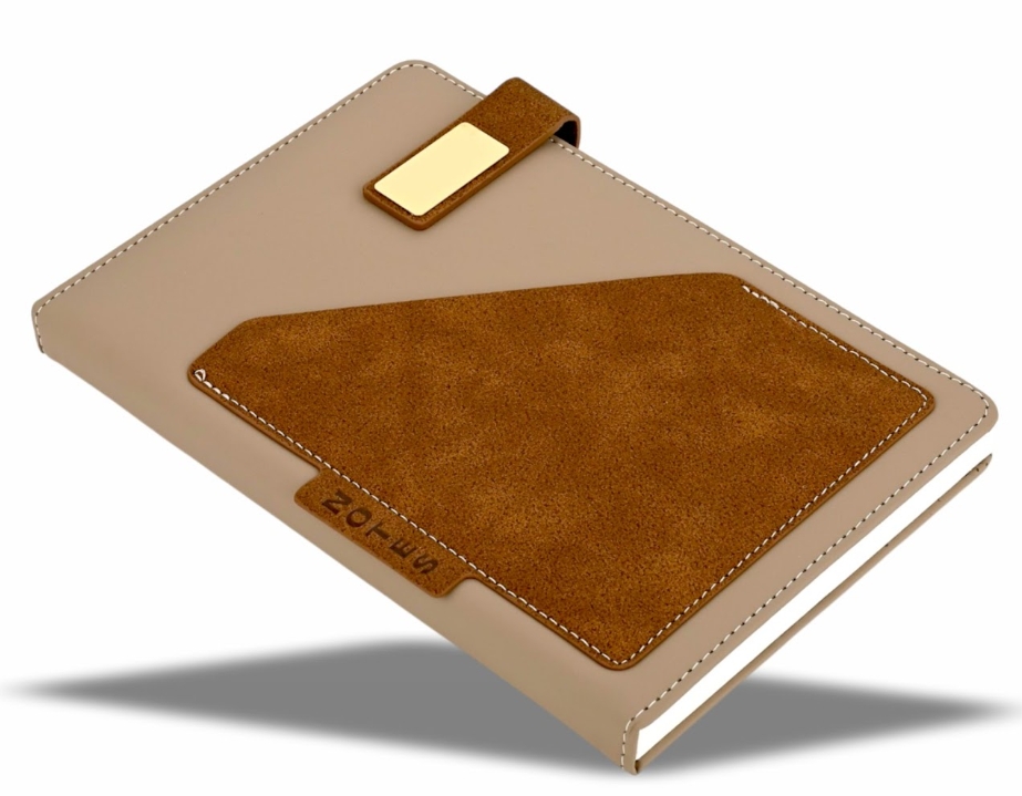 BEIGE HARDCOVER NOTEBOOK WITH POCKET KRTD 2