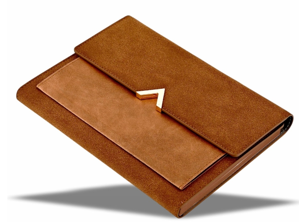 BROWN BIFOLD WALLET WITH GOLD BUCKLE CLASP KRTD 6