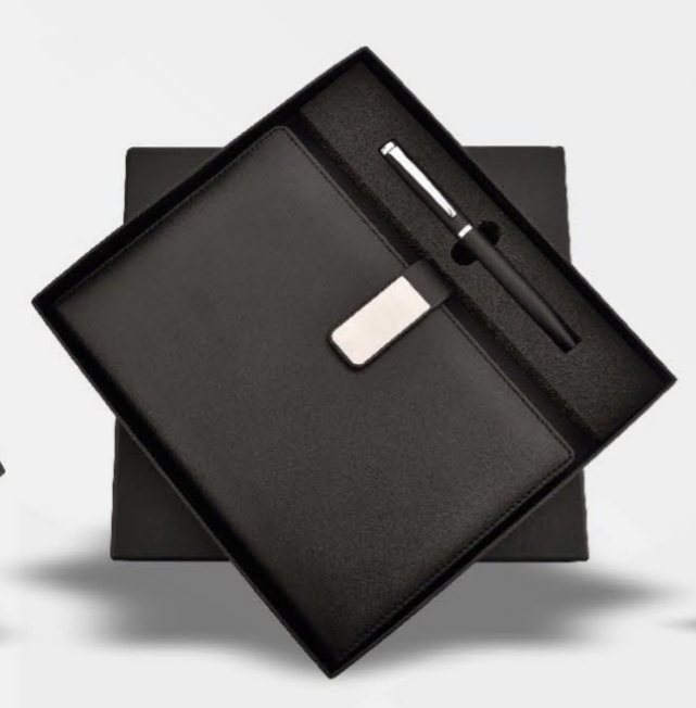 PREMIUM LEATHERED BLACK DIARY WITH PEN KRT 4