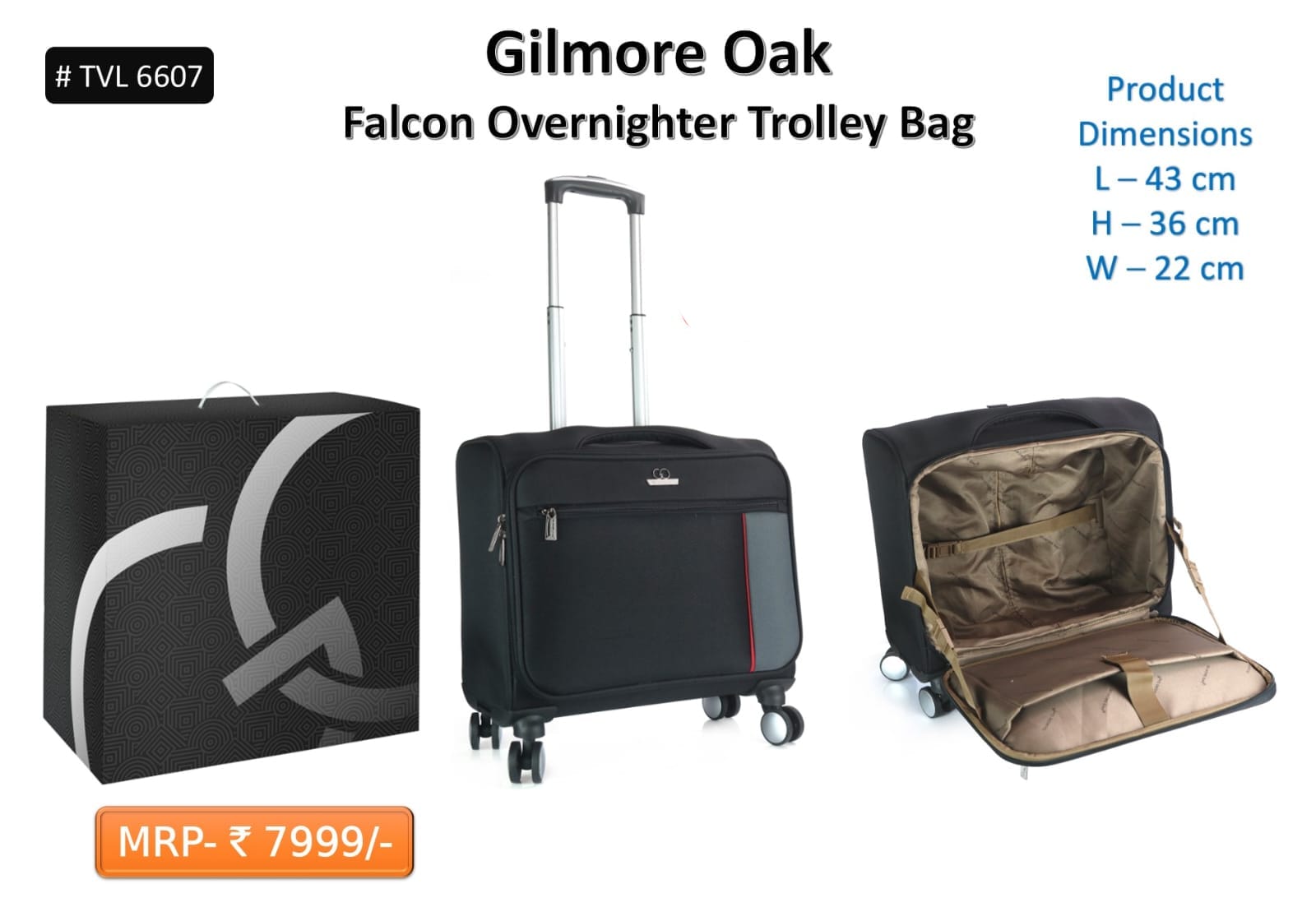 Gilmore oak falcon overnighter trolley bag