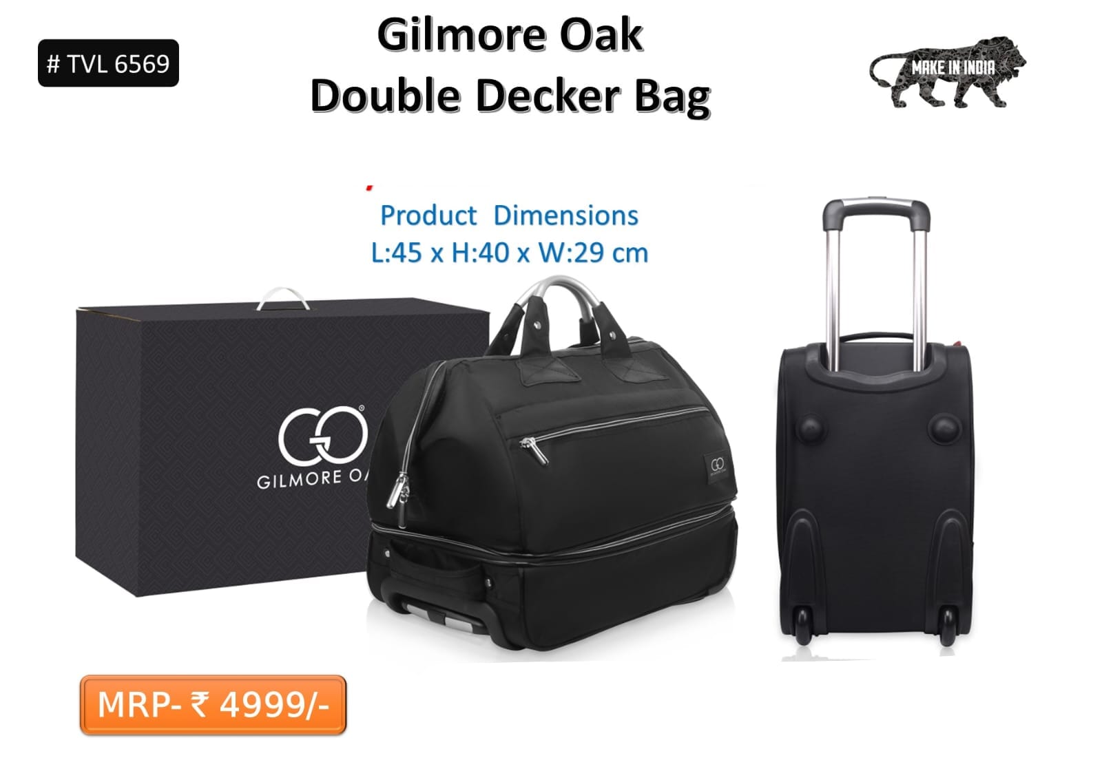 Gilmore oak double decker bag