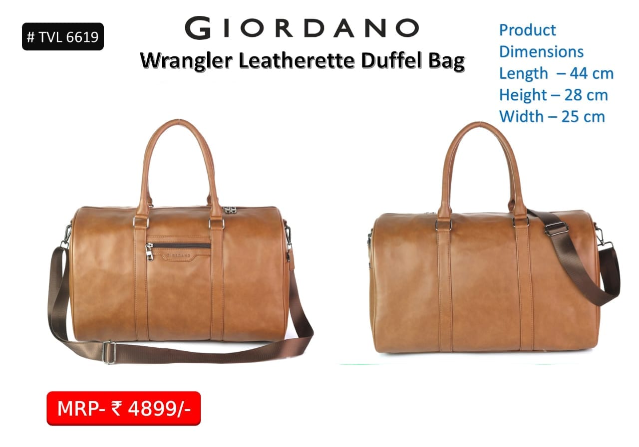 Giordano wrangler leatherette duffel bag 
