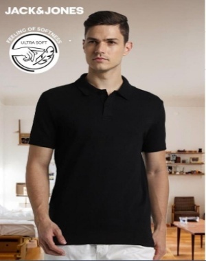 jack and jones polo black a color