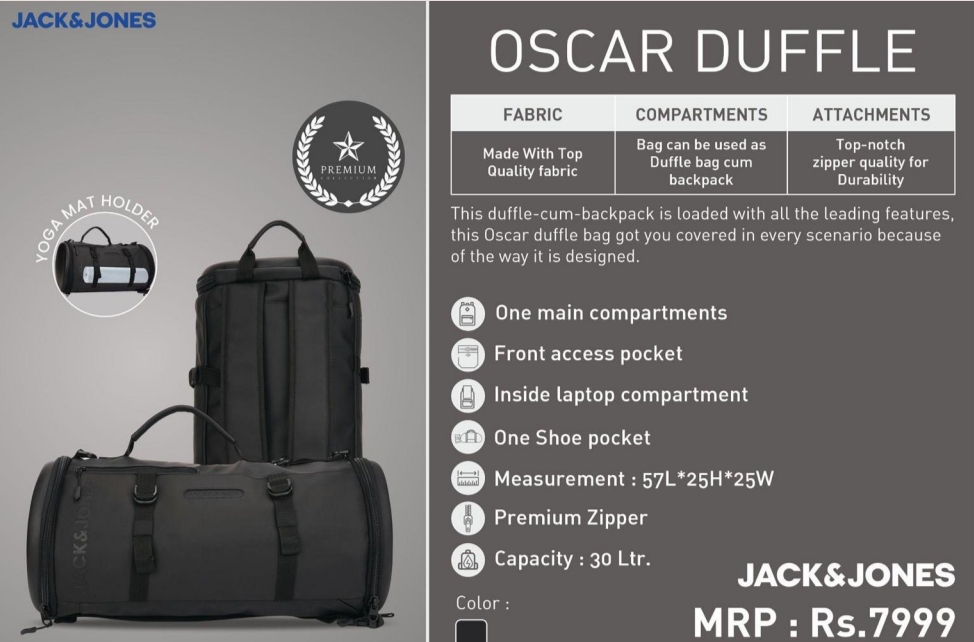 JJ OSCAR DUFFLE BAGS