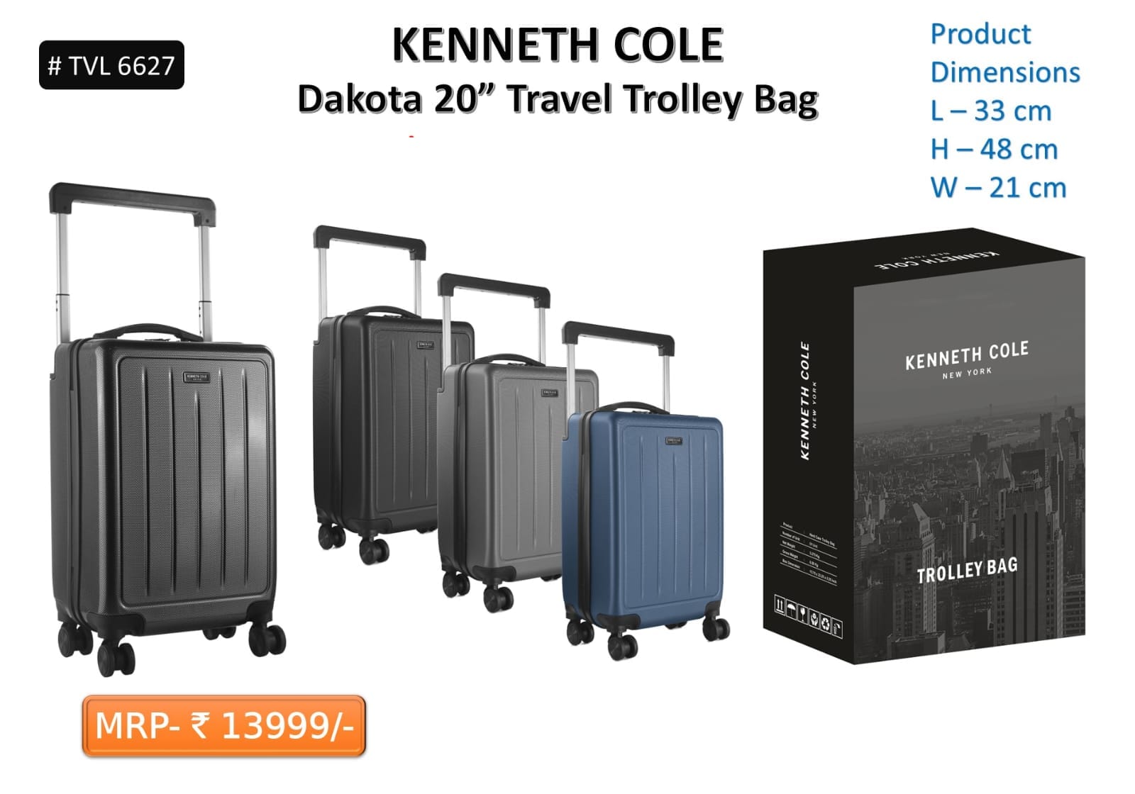 Kenneth cole dokata travel trolley bag
