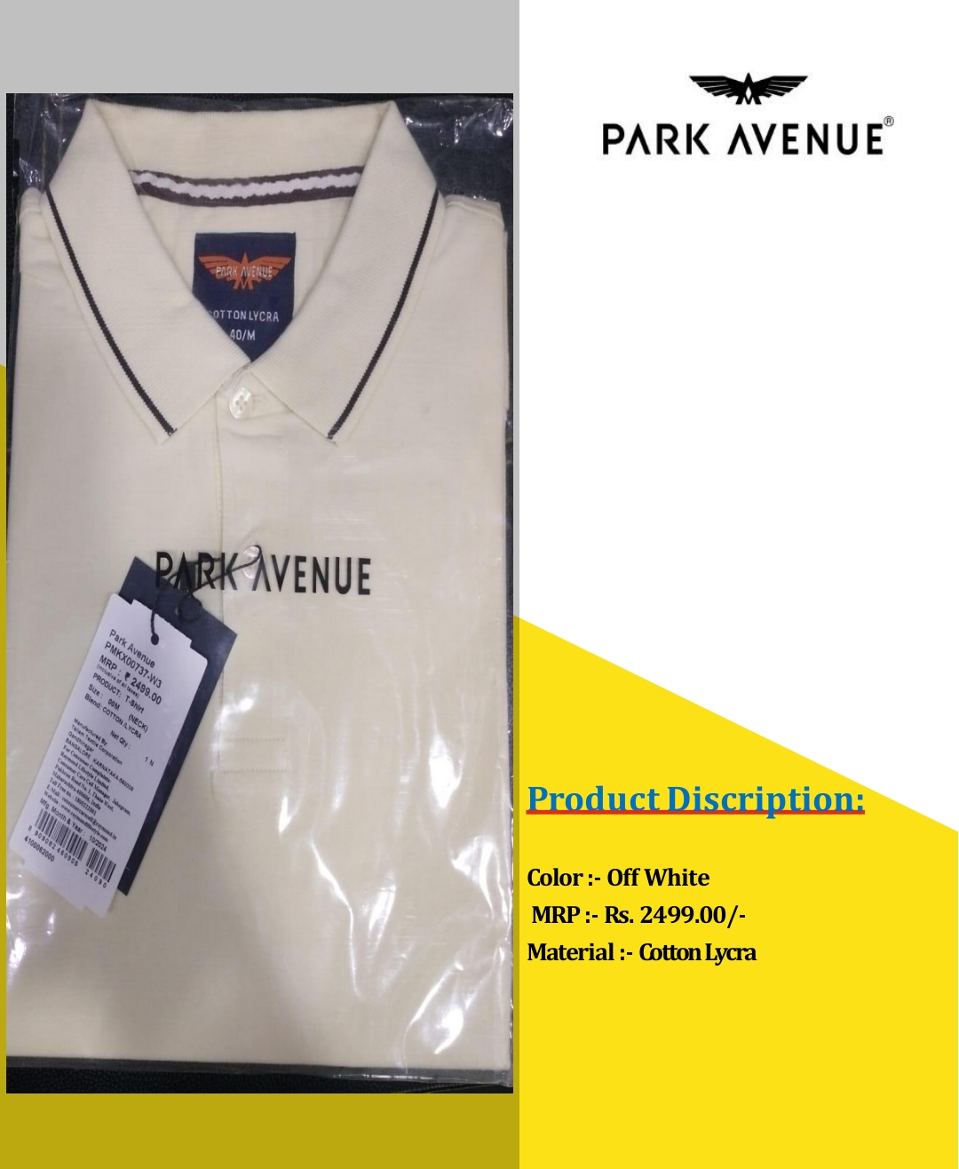 Park Avenue T-shirt OFF WHITE COLOR