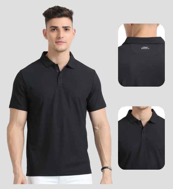 BLACK POLO T SHIRT