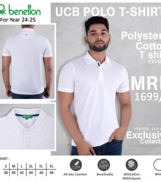 UCB WHITE POLO T-SHIRT