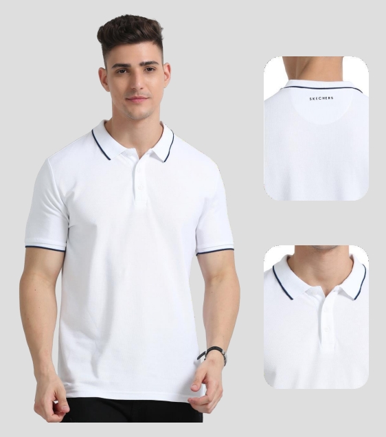 WHITE WITH ROYAL AND NAVY BLUE TIPPING