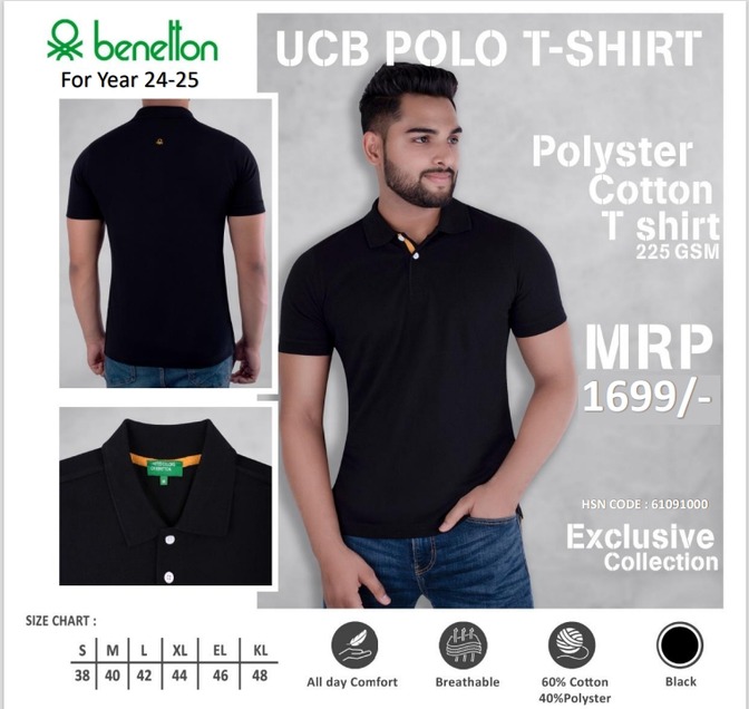 UCB BLACK POLO T-SHIRT