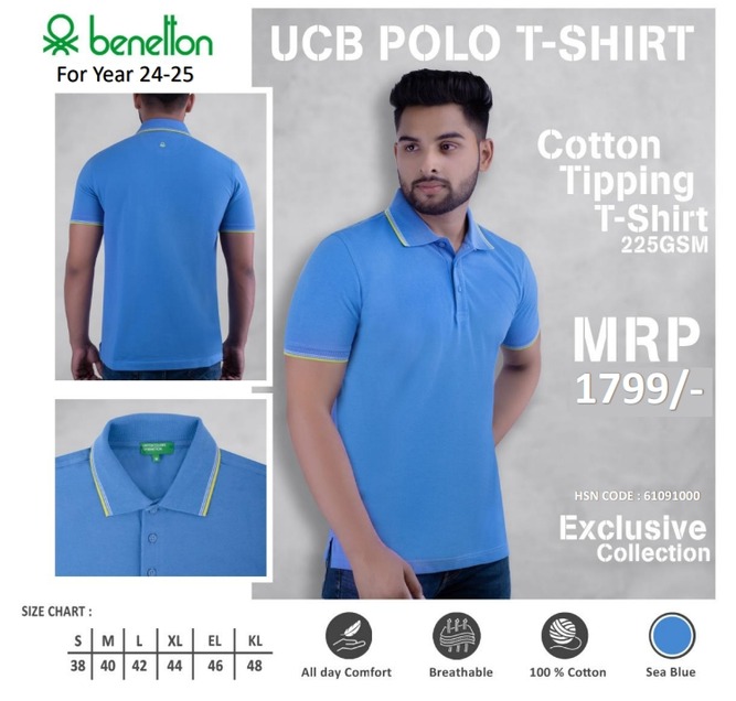 UCB SEA BLUE POLO T-SHIRT