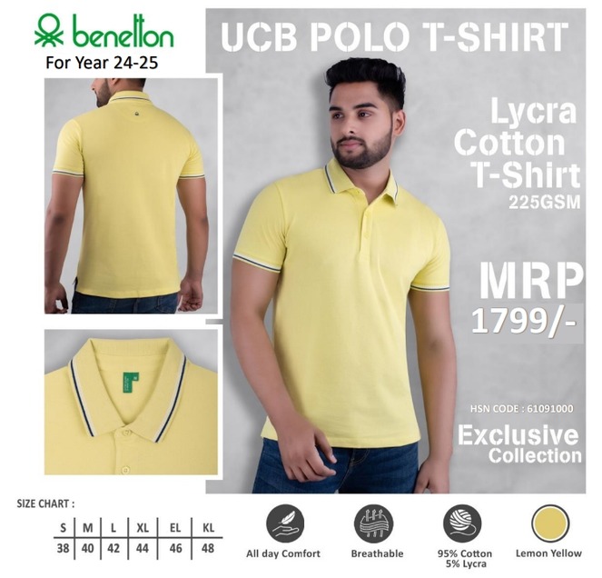 UCB LEMON YELLOW POLO T-SHIRT