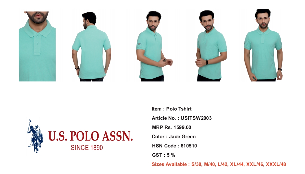 POLO T-SHIRT JADE GREEN COLOR