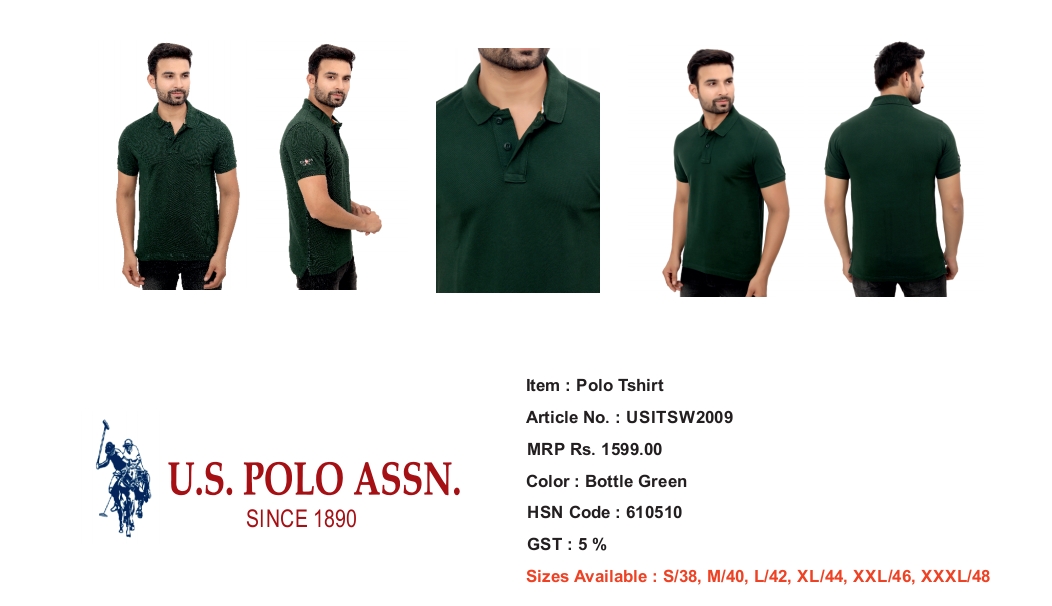 POLO T-SHIRT BOTTLE GREEN COLOR