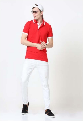 puma polo in red-white colour