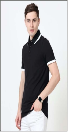 puma polo in black-white colour