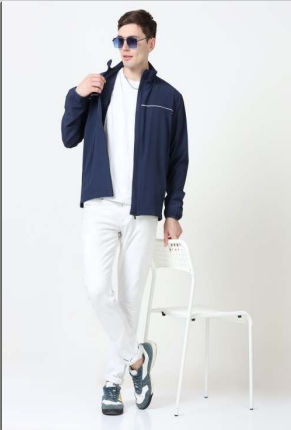 puma polo jacket peacoat-white color